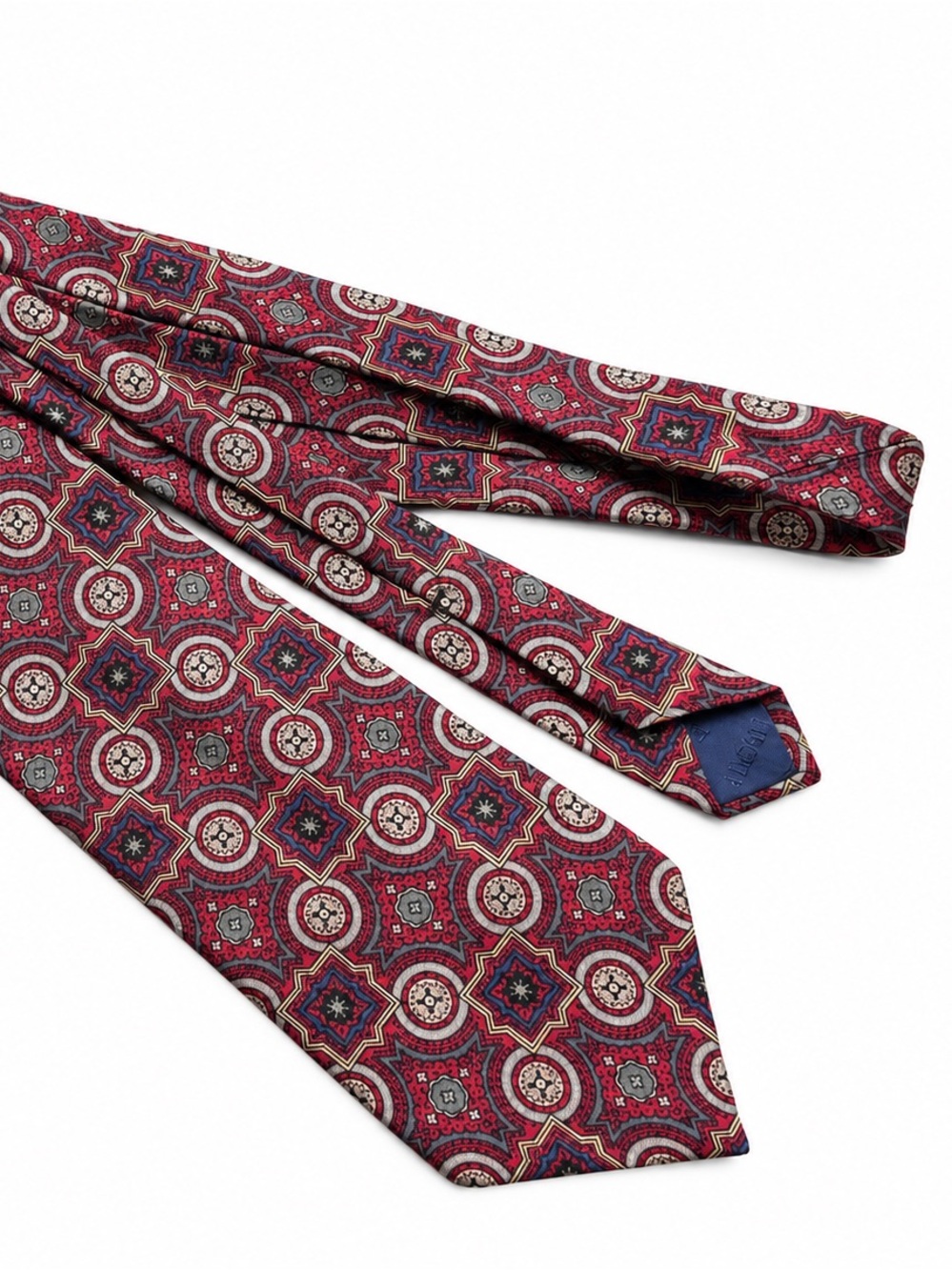 Vintage 1970s Liberty of London 100% Silk Tie Geometric Medallion Made USA